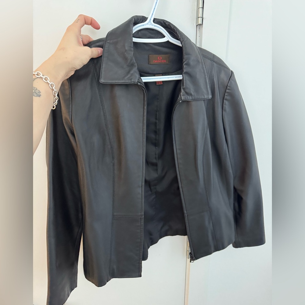 Danier Charcoal Leather Jacket